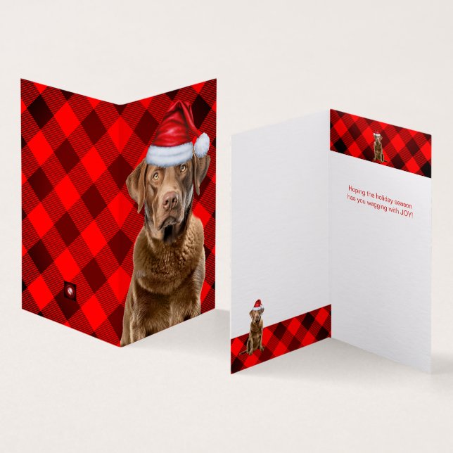 Chesapeake Retriever Red Plaid Christmas Holiday (Inside and Outside)