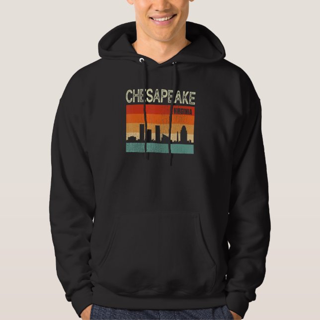 Chesapeake Virginia Town Skyline Hoodie (Front)