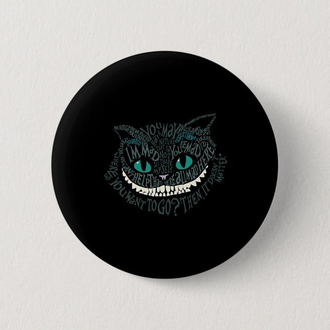Cheshire Alice Cat Were All Mad Here Wonderland Ho 6 Cm Round Badge (Front)