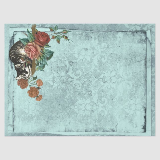 Cheshire Cat Alice in Wonderland Decoupage Tissue Paper (Front)