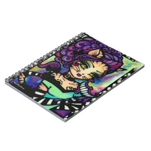 Cheshire Cat Alice in Wonderland Girl Fantasy Notebook