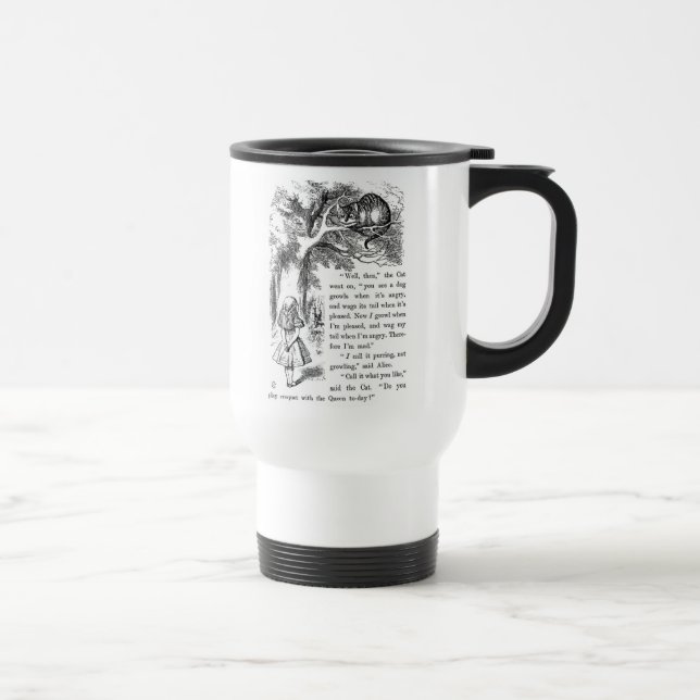 Cheshire cat , “ Alice in Wonderland ” Travel Mug (Right)