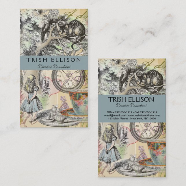 Cheshire Cat Alice Wonderland Classic Business Card (Front/Back)