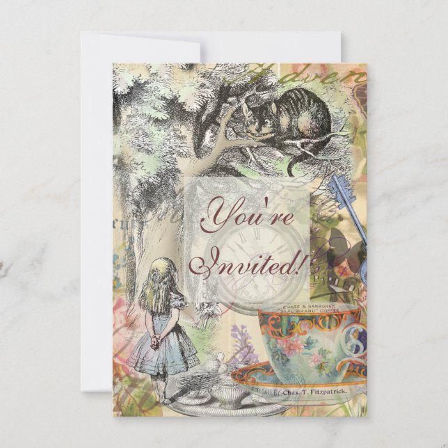 Cheshire Cat Alice Wonderland Classic Invitation (Front)