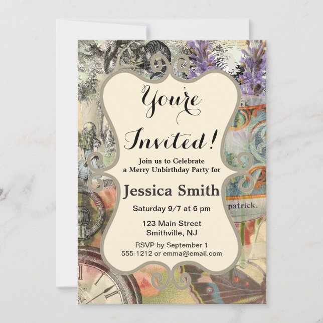 Cheshire Cat Alice Wonderland Classic Invitation (Front)
