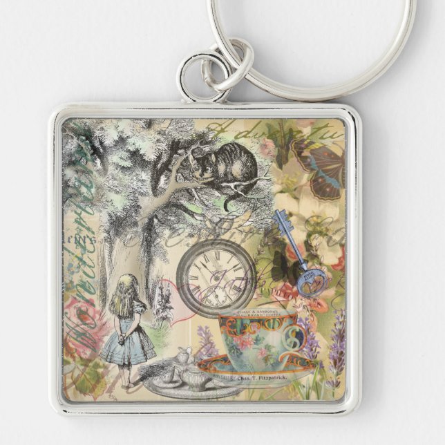 Cheshire Cat Alice Wonderland Classic Key Ring (Front)