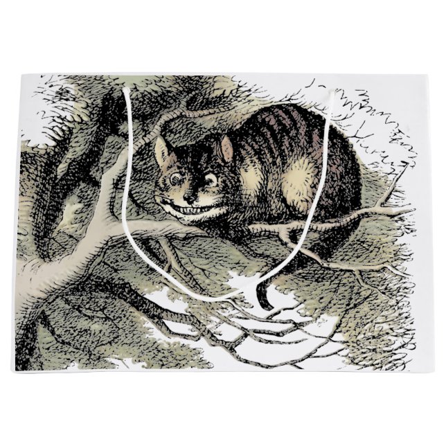 Cheshire Cat Alice Wonderland Classic Large Gift Bag (Front)