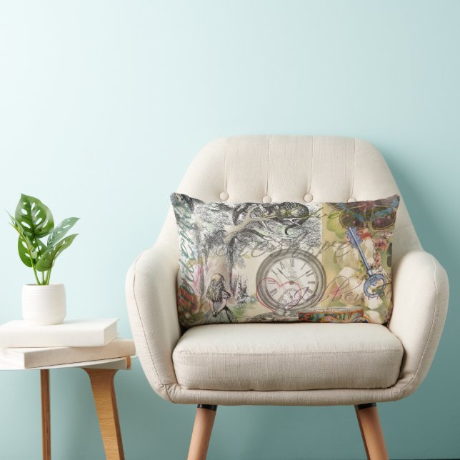 Cheshire Cat Alice Wonderland Classic Lumbar Cushion (Chair)
