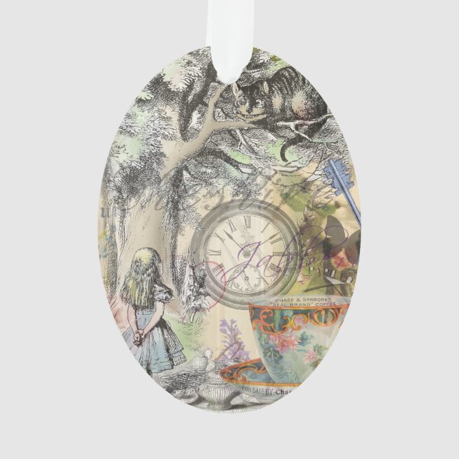 Cheshire Cat Alice Wonderland Classic Ornament (Back)