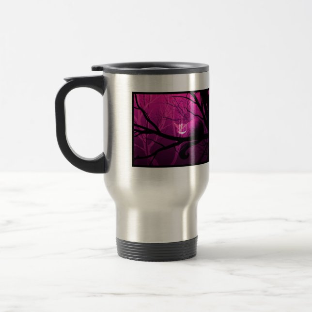 Cheshire Cat Among Trees Travel Mug (Left)