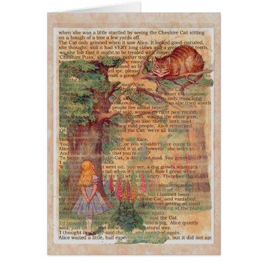 Cheshire cat and alice card