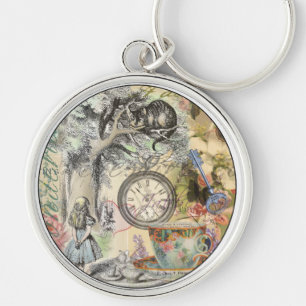 Cheshire Cat and Alice in Wonderland Key Ring