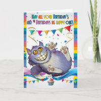 Cheshire Cat, Birthday Greeting Card, Wonderland