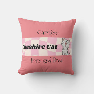 Cheshire Cat Born and Bred Editable Cushion