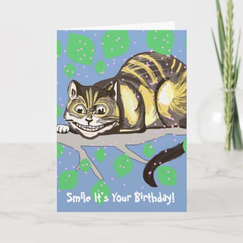 Cheshire Smile Birthday Cards | Zazzle UK