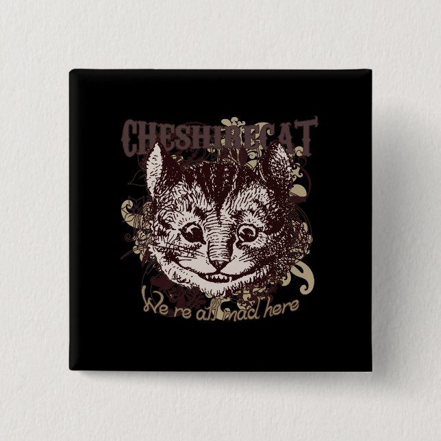 Cheshire Cat Carnivale Style 15 Cm Square Badge (Front)