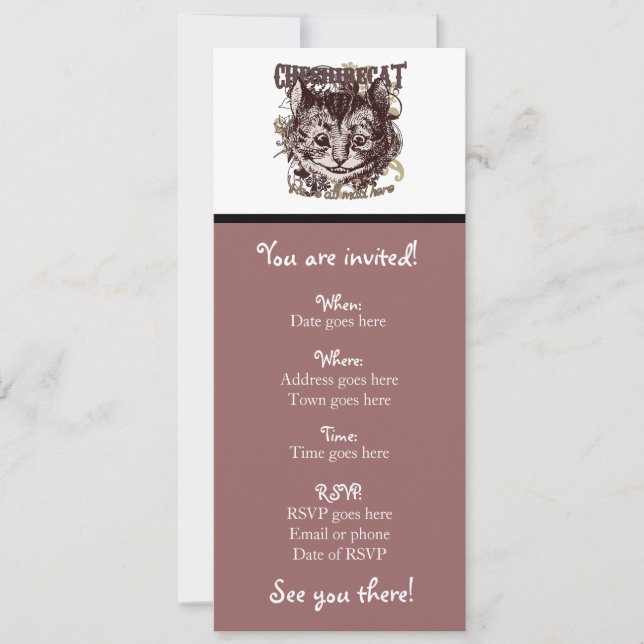 Cheshire Cat Carnivale Style Invitation (Front)
