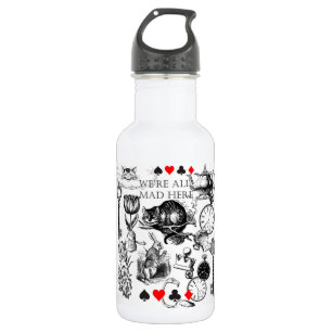 cheshire cat classic alice in wonderland art 532 ml water bottle