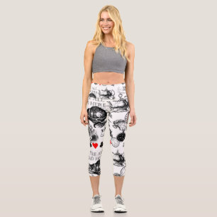 cheshire cat classic alice in wonderland art capri leggings