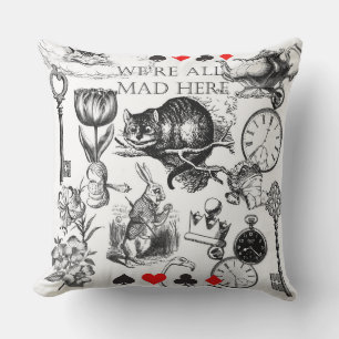 cheshire cat classic alice in wonderland art cushion