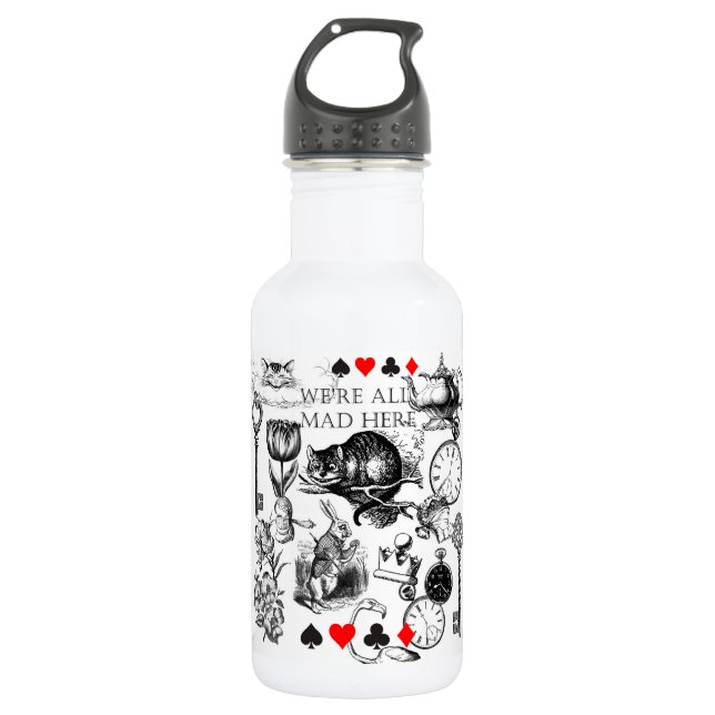 Cheshire Cat classic alice in wonderland mad 532 Ml Water Bottle (Front)
