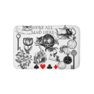 Cheshire Cat classic alice in wonderland mad Bath Mat