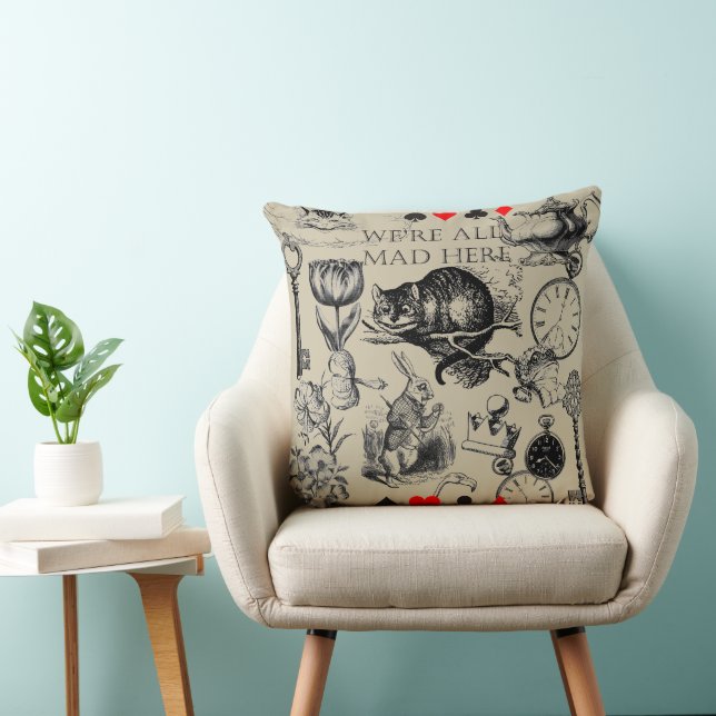 Cheshire Cat classic alice in wonderland mad Cushion (Chair)