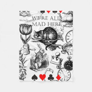 Cheshire Cat classic alice in wonderland mad Fleece Blanket
