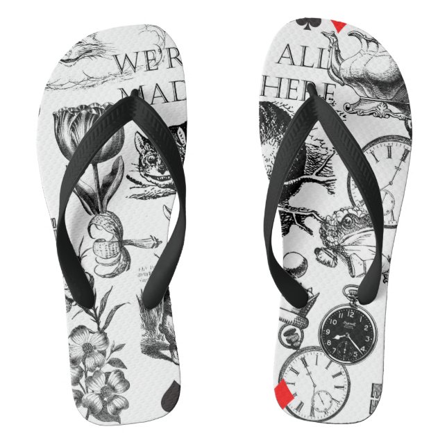 Cheshire Cat classic alice in wonderland mad Flip Flops (Footbed)