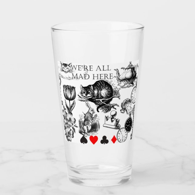 Cheshire Cat classic alice in wonderland mad Glass (Front)