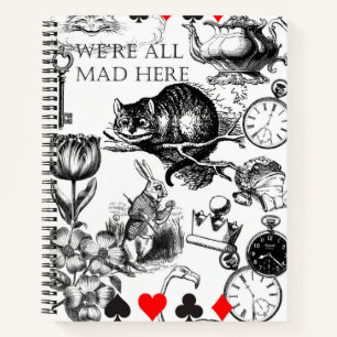 Cheshire Cat classic alice in wonderland mad Notebook
