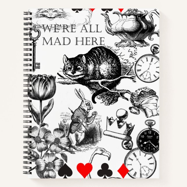 Cheshire Cat classic alice in wonderland mad Notebook (Front)