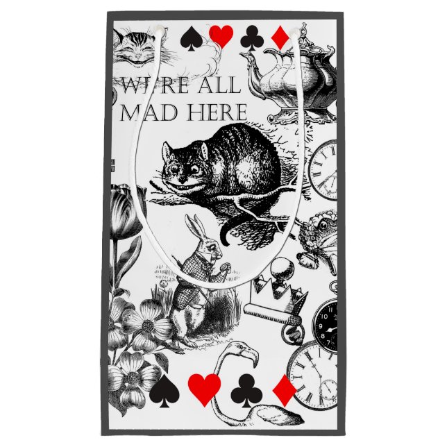 Cheshire Cat classic alice in wonderland mad Small Gift Bag (Front)