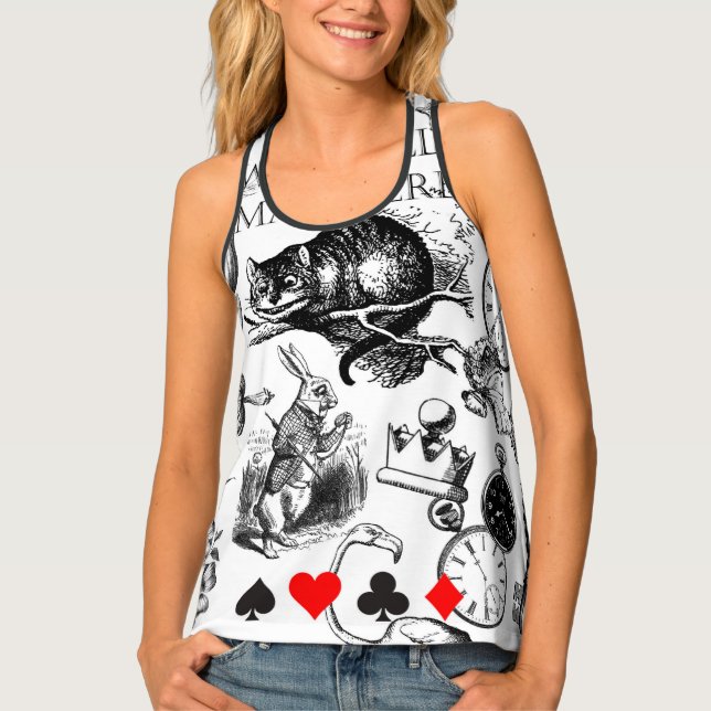 Cheshire Cat classic alice in wonderland mad Tank Top (Front)