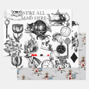 Cheshire Cat classic alice in wonderland mad Wrapping Paper Sheet