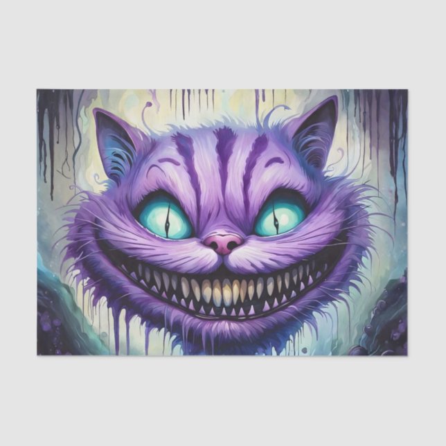 Cheshire Cat Decoupage Paper – Gothic Alice  (Front)