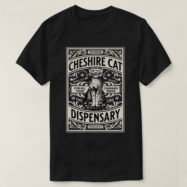 Cheshire Cat Dispensary Weed T-Shirt (Design Front)