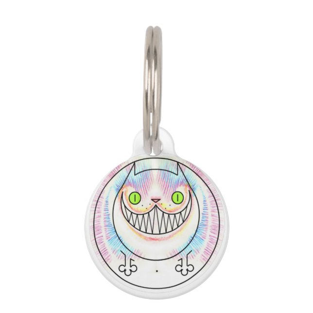 Cheshire Cat Fat Cat Personalised Cat Name Tag (Front)