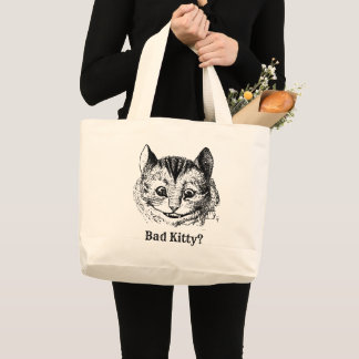 Cheshire Cat from Alice In Wonderland  Large Tote Bag