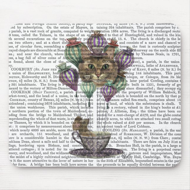 Cheshire Cat Hot Air Balloon Mouse Mat (Front)