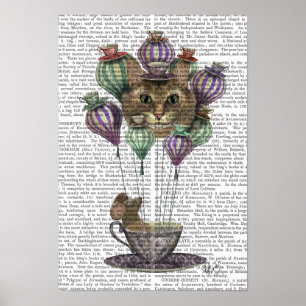 Cheshire Cat Hot Air Balloon Poster