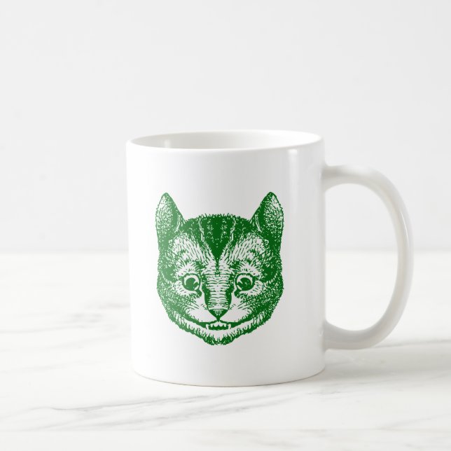 Cheshire Cat Inked Green Coffee Mug (Right)