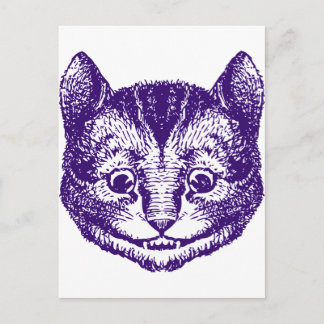 Cheshire Cat Inked Purple Postcard