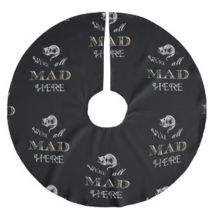 Cheshire Cat Mad Alice Black Tree Skirt