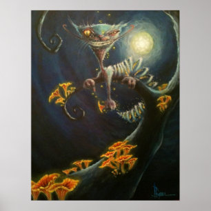 Cheshire Cat Moon Poster