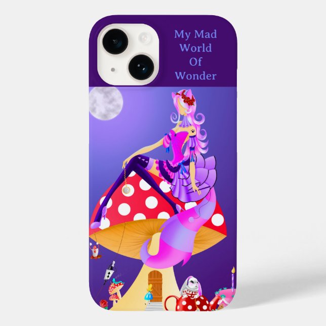 Cheshire Cat on Mushroom  Case-Mate iPhone Case (Back)
