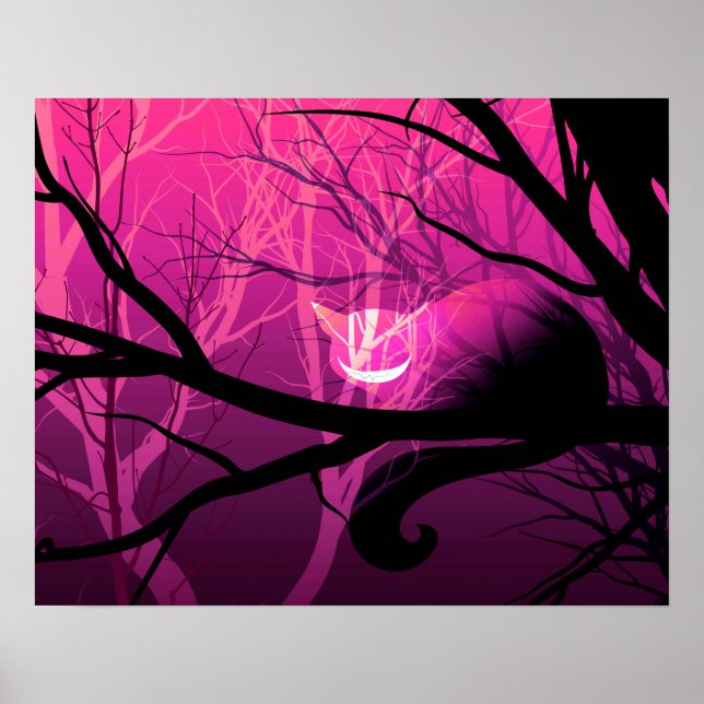 Cheshire Cat Poster - Pink (Front)