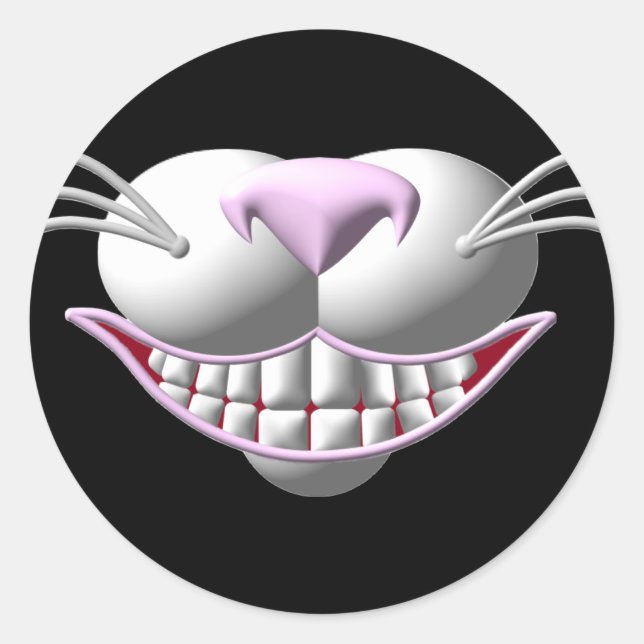 Cheshire Cat Smile Classic Round Sticker (Front)