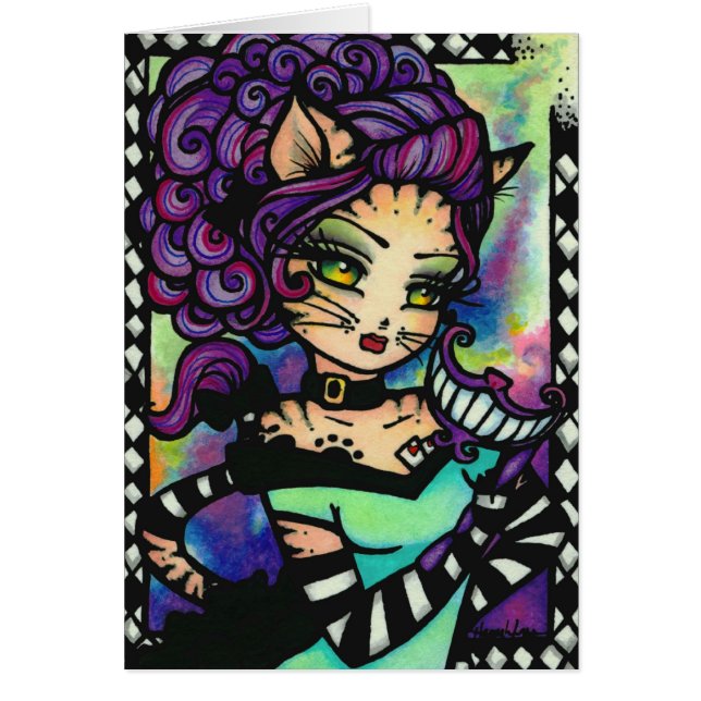 Cheshire Cat Smoke Card Alice Wonderland Fantasy (Front)