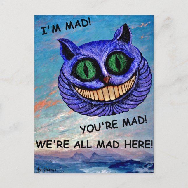 Cheshire Cat: We're All Mad Here! (Wonderland) ~ Postcard (Front)